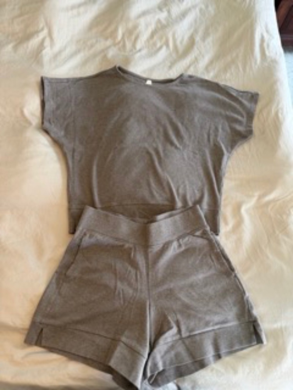 Women's Gray Knit Shorts - Casual High-Waist Lounge Shorts